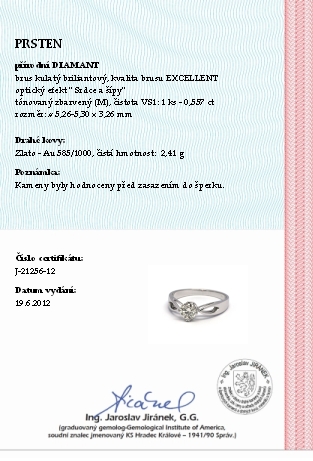 Luxusní zásnubní prsten s diamantem EXCELLENT 585/2,41 gr J-21256-12 POŠTOVNÉ ZDARMA!