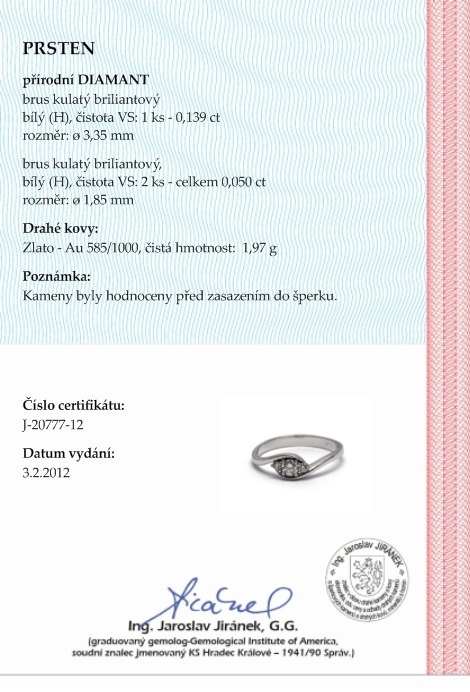Luxusní zásnubní diamantový prsten 585/1,97 gr J-20777-12 POŠTOVNÉ ZDARMA!