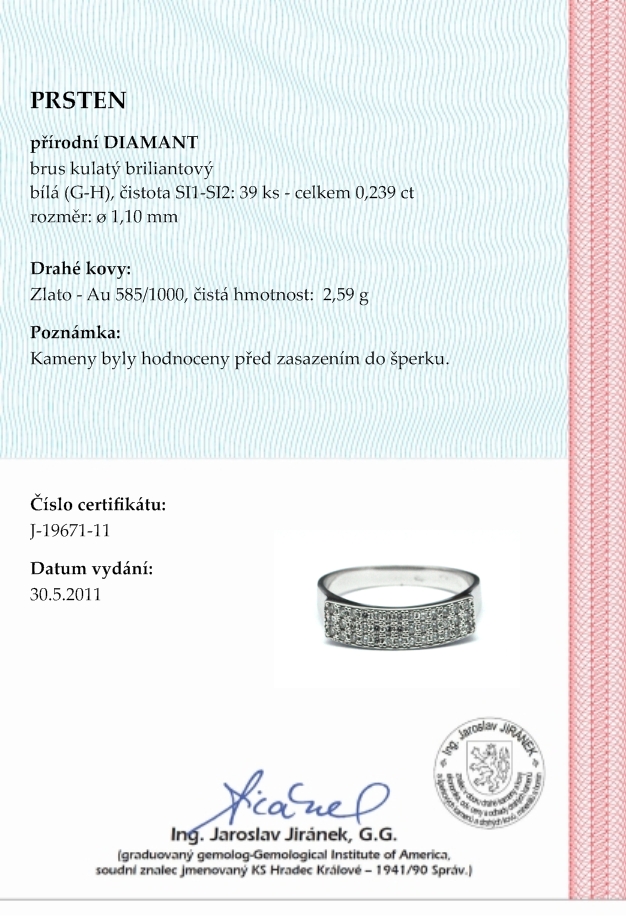 Luxusní diamantový prsten s přírodními diamanty 585/2,59 gr J-19671-11 POŠTOVNÉ ZDARMA!
