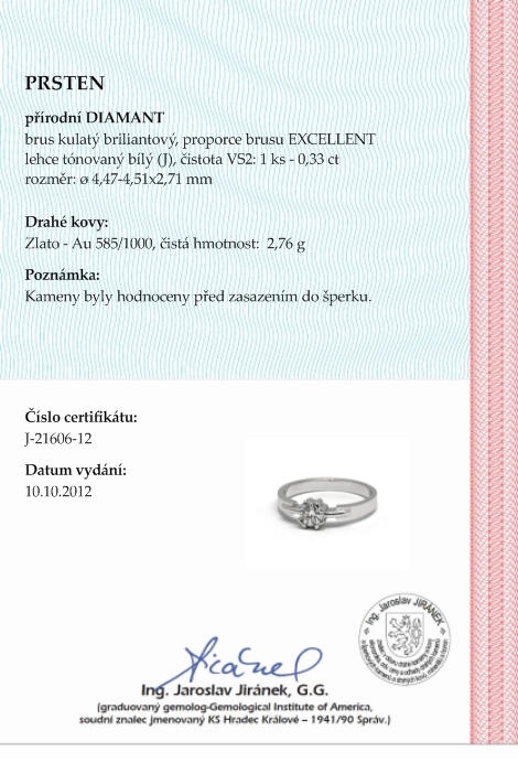 Zásnubní diamantový prsten s přírodními diamanty 585/2,76 gr J-21606-12 POŠTOVNÉ ZDARMA!
