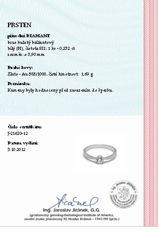 Zásnubní diamantový prsten s přírodním diamantem 585/1,69 gr J-21620-12 POŠTOVNÉ ZDARMA!