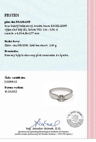 Zásnubní diamantový prsten s přírodním diamantem 585/2,66 gr J-21604-12 POŠTOVNÉ ZDARMA!