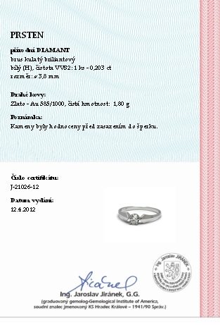 Krásný zásnubní prsten s přírodním diamantem 585/1,80 gr J-21026-12 POŠTOVNÉ ZDARMA!