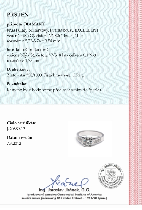 Mohutný zásnubní prsten s přírodním diamantem 585/3,72 gr J-20889-12 POŠTOVNÉ ZDARMA!