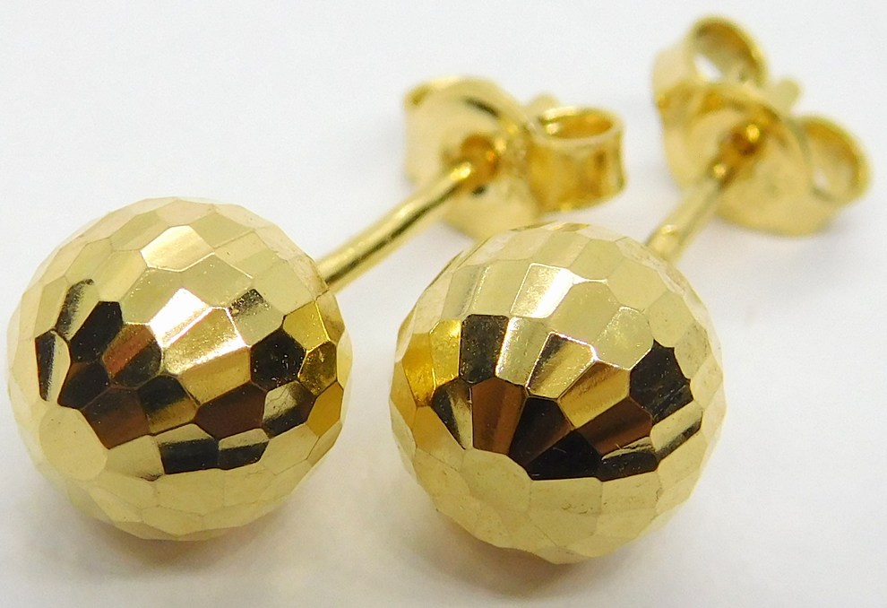 Klenoty Budín Dámské peckové zlaté náušnice kulička 585/1,60gr H222