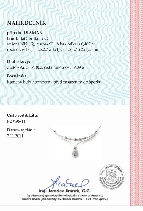 Zlatý diamantový náhrdelník s přírodními diamanty 585/9,09 gr J-20496-11POŠTOVNÉ ZDARMA!