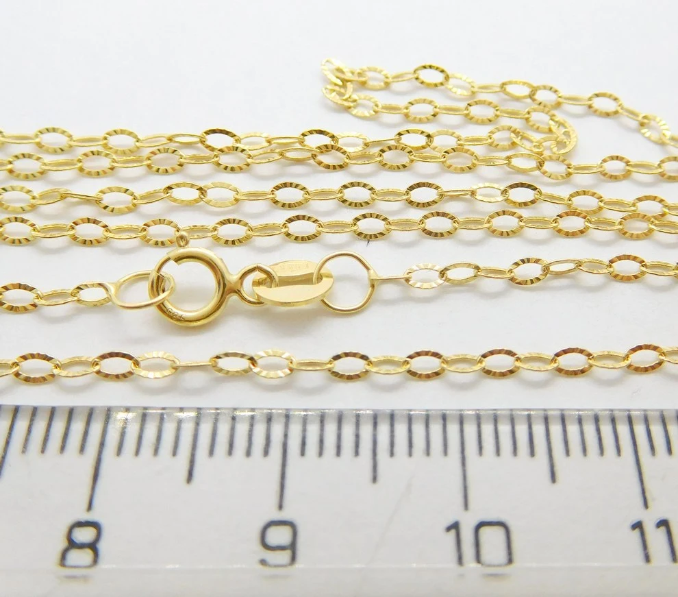 Klenoty Budín Dámský gravírovaný zlatý řetízek 45cm/1,20gr HK6176