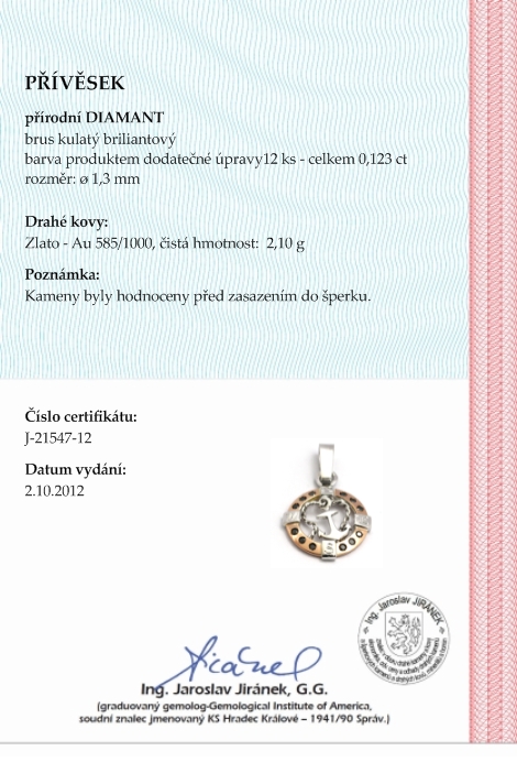 Diamantový přívěsek s černými diamanty kotva 585/2,10 gr J-21547-12 POŠTOVNÉ ZDARMA!