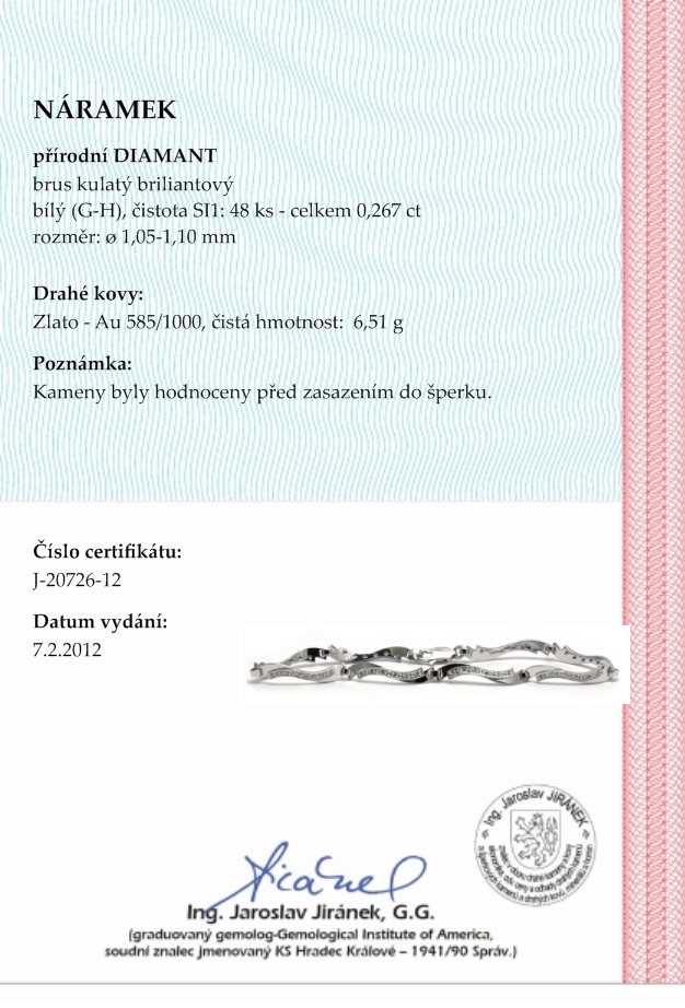 Luxusní diamantový zlatý náramek s broušenými pravými diamanty 585/6,51gr J-2072 POŠTOVNÉ ZDARMA!