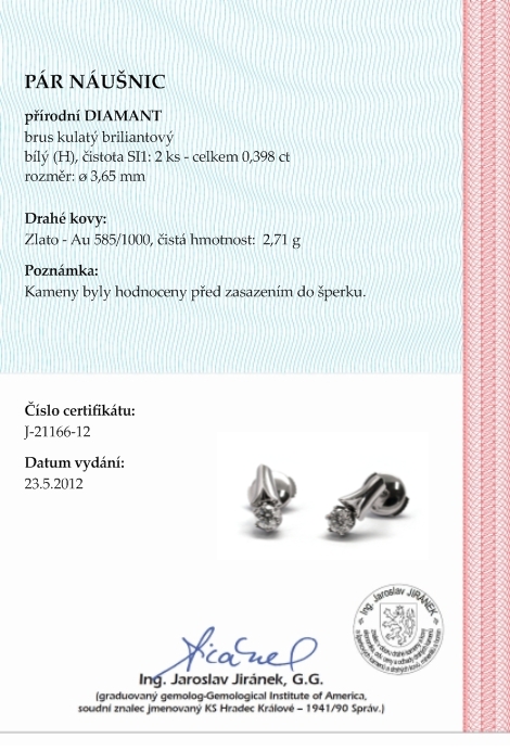 Diamantové náušnice s přírodními pravými diamanty 585/2,71 gr J-21166-12 POŠTOVNÉ ZDARMA!