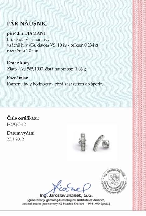 Diamantové náušnice s přírodními pravými diamanty 585/1,06 gr J-20693-12 POŠTOVNÉ ZDARMA!