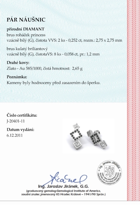 Diamantové náušnice s černými vzácnými diamanty 585/2,65 gr J-20401-11 POŠTOVNÉ ZDARMA!