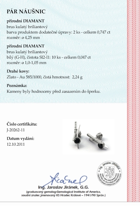 Luxusní náušnice s vzácnými černými diamanty 585/2,24 gr J-20262-11 POŠTOVNÉ ZDARMA!