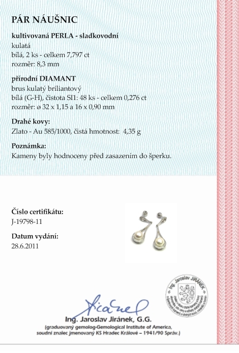 Luxusní náušnice se vzácnými sladkovodními perlami 585/4,35 gr J-19798-11 POŠTOVNÉ ZDARMA!