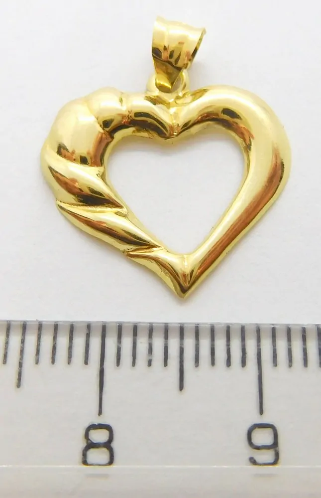 Klenoty Budín Dámský zlatý přívěsek s gravírováním velké srdce 585/0,32gr 02652