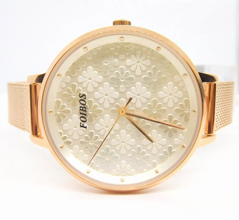 FOIBOS Dámské rose gold ocelové elegantní hodinky FOIBOS CK3M72.3