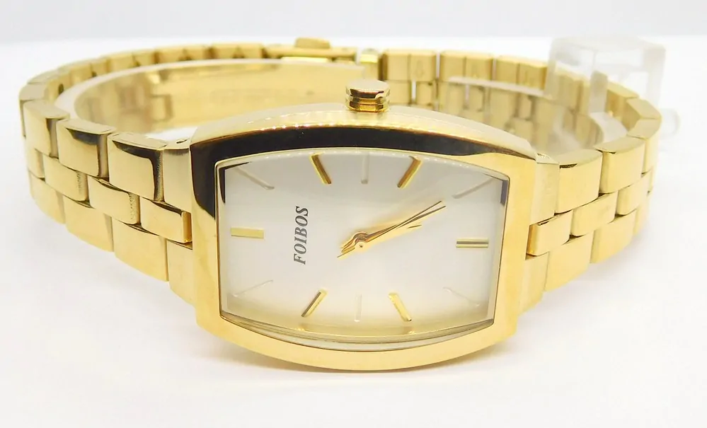 FOIBOS Dámské hranaté ocelové zlacené hodinky FOIBOS CK3536.2