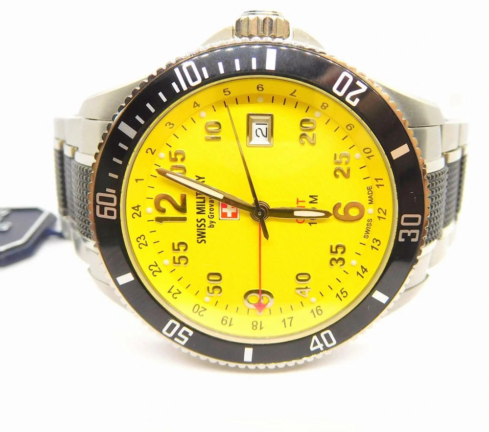 Luxusní pánské vodotěsné hodinky Swiss Millitary Grovana 1616.1176 GMT