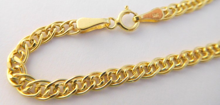 Klenoty Budín Mohutný pevný silný zlatý náramek 19cm 585/1,69gr H7137