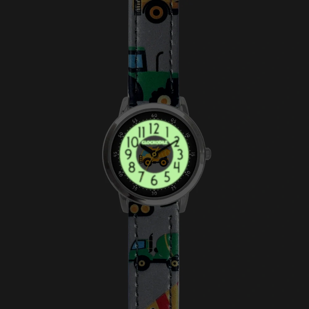 CLOCKODILE Náramkové svítící šedé chlapecké dětské hodinky BAGRY CWB0091 