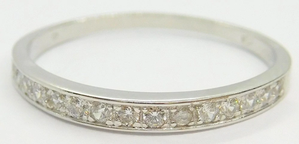 Klenoty Budín Dámský prsten z bílého zlata se zirkony 585/2,60gr vel. 70 HK1157