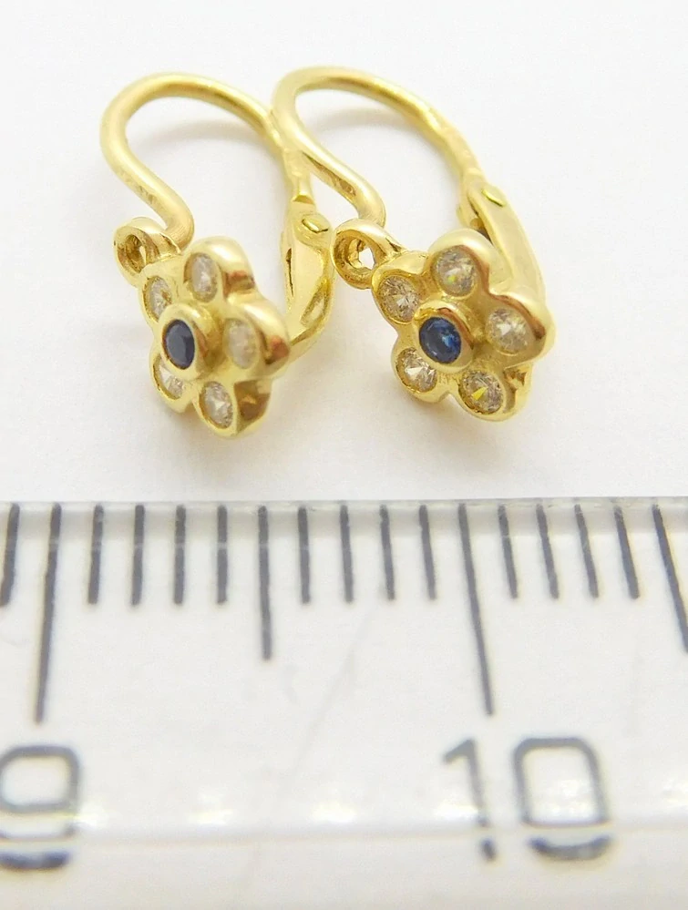 Klenoty Budín Zlaté dětské náušnice - dětské náušnicky se safíry 585/0,82g 5331106