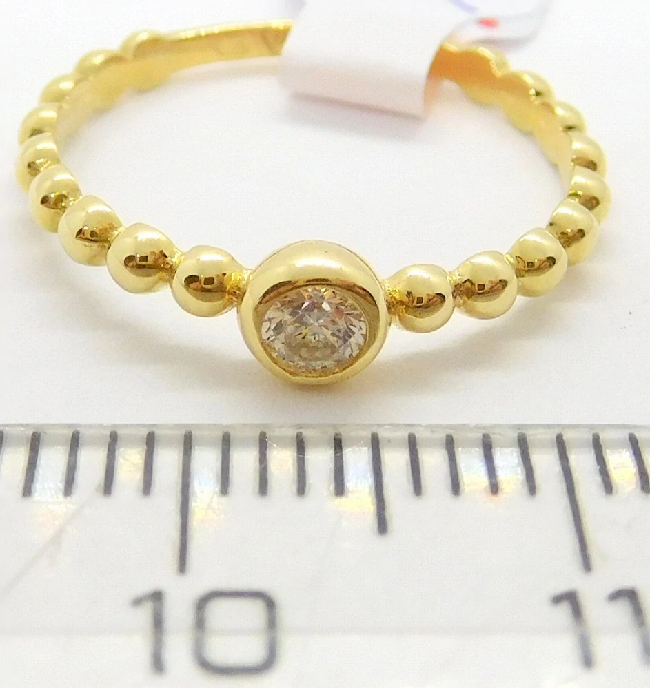 Klenoty Budín Zásnubní dámský zlatý prsten s čirým zirkonem 585/1,20gr vel. 51 HK1183