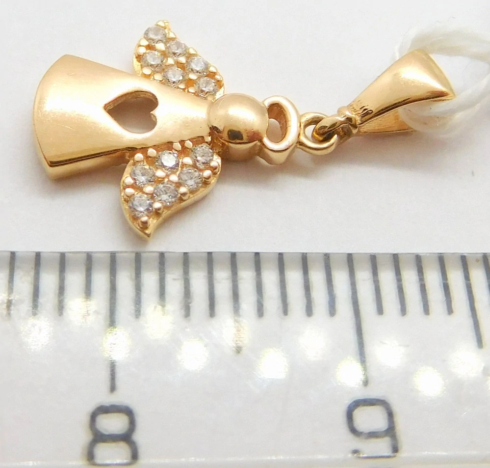 Klenoty Budín Zlatý hladký andělíček z růžového zlata se zirkony 585/0,82gr HK3219