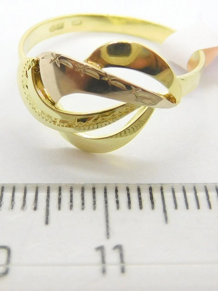 Klenoty Budín Mohutný dámský zlatý prsten ze žlutého a růžového zlata 585/1,84gr vel. 55 HK1198