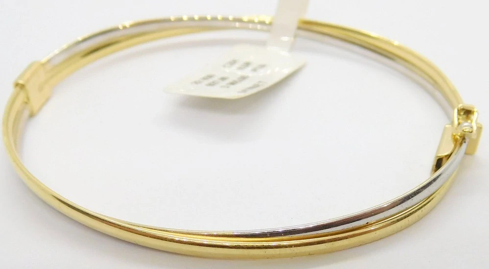 Klenoty Budín Luxusní mohutný pevný zlatý náramek (bílé a žluté AU) 585/5,50gr JMG0252WGB18 