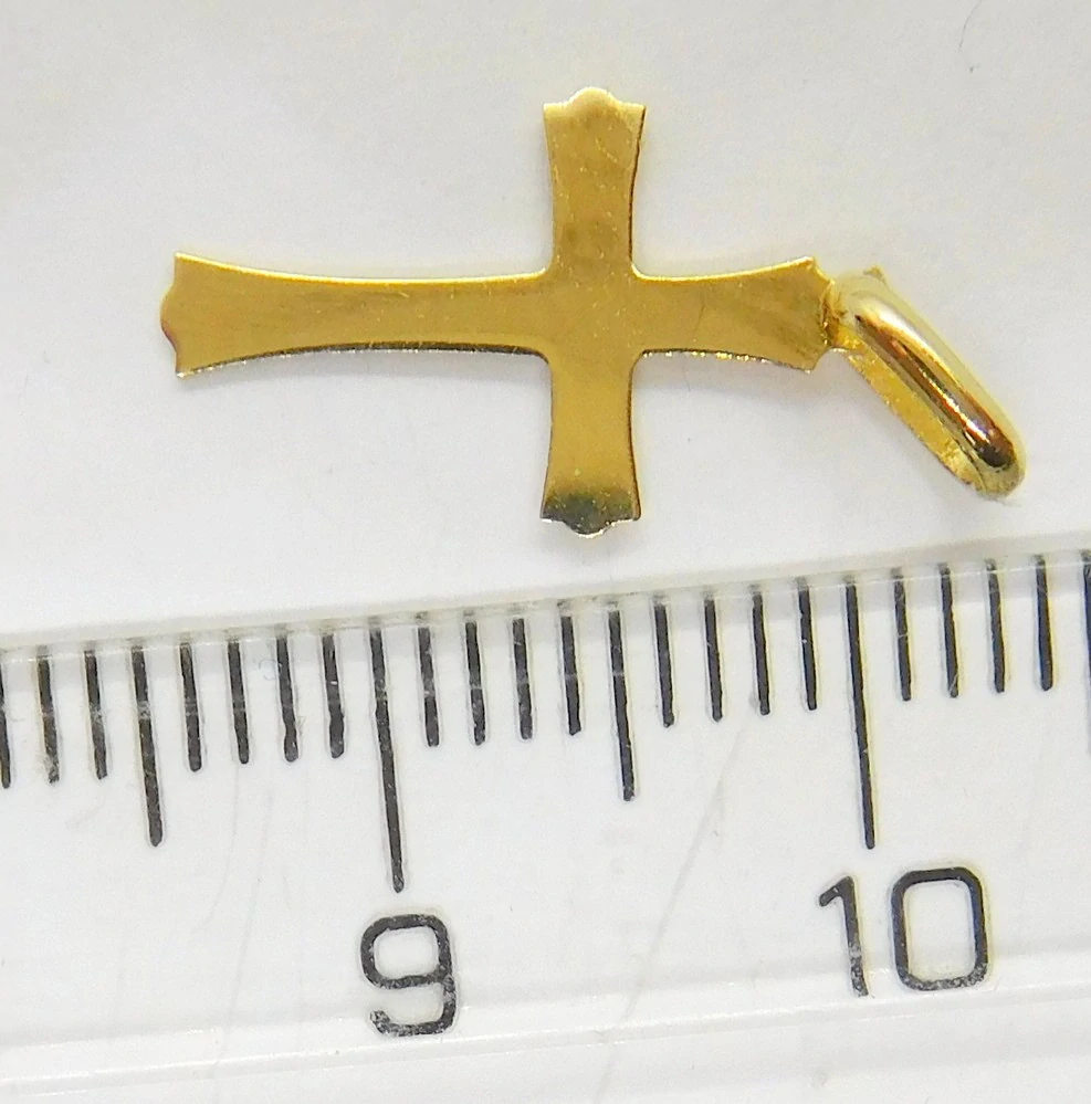 Klenoty Budín Dámský zlatý přívěsek hladký křížek 585/0,45gr HK3302