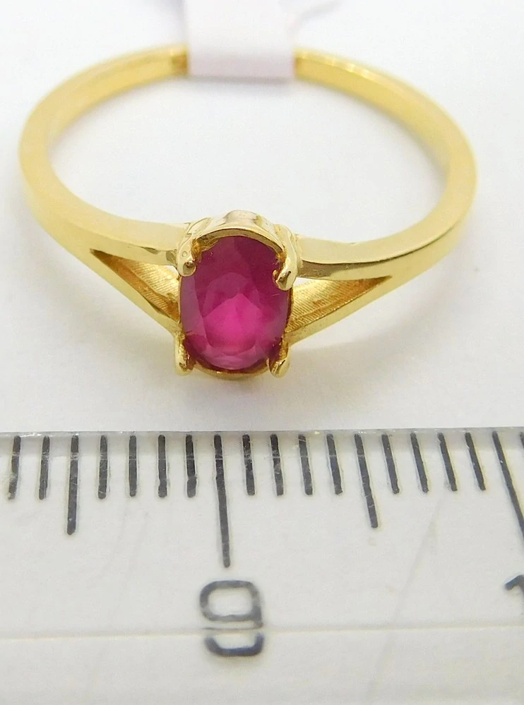 Klenoty Budín Zásnubní dámský zlatý prsten s velkým červeným rubínem 585/1,60gr vel. 54 HK1204