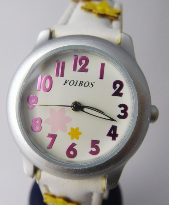 Foibos Dětské dívčí bílé hodinky Foibos 1055 pro malé děvčata 