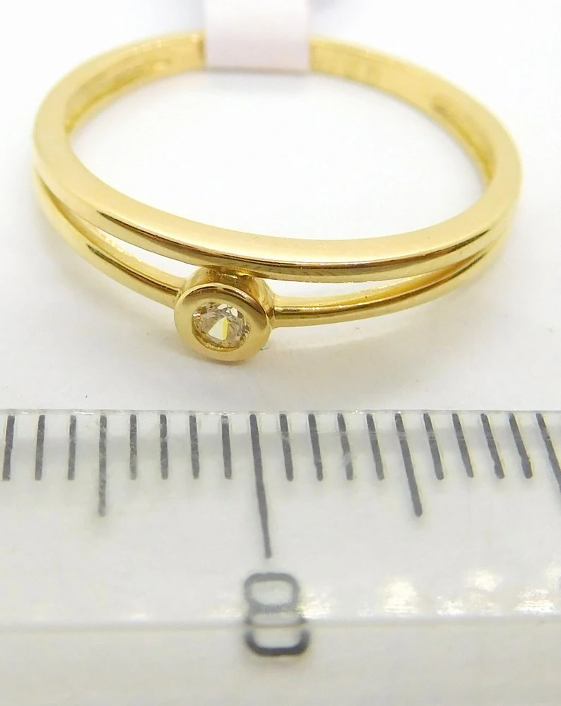 Klenoty Budín Zásnubní dámský zlatý prsten se zirkonem 585/1,53gr vel. 57 HK1209