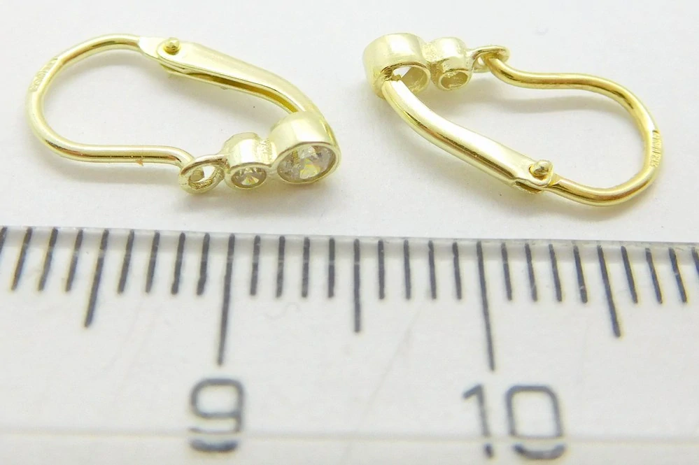 Klenoty Budín Dětské zlaté náušnice ze žlutého zlata se zirkony 585/0,80gr 03284