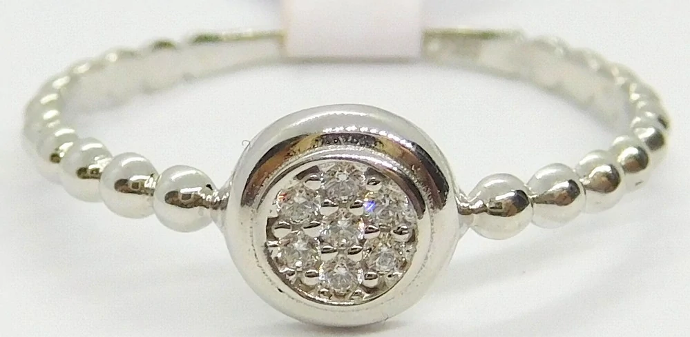 Klenoty Budín Dámský prsten z bílého zlata se zirkony 585/1,25gr vel. 58 HK1223