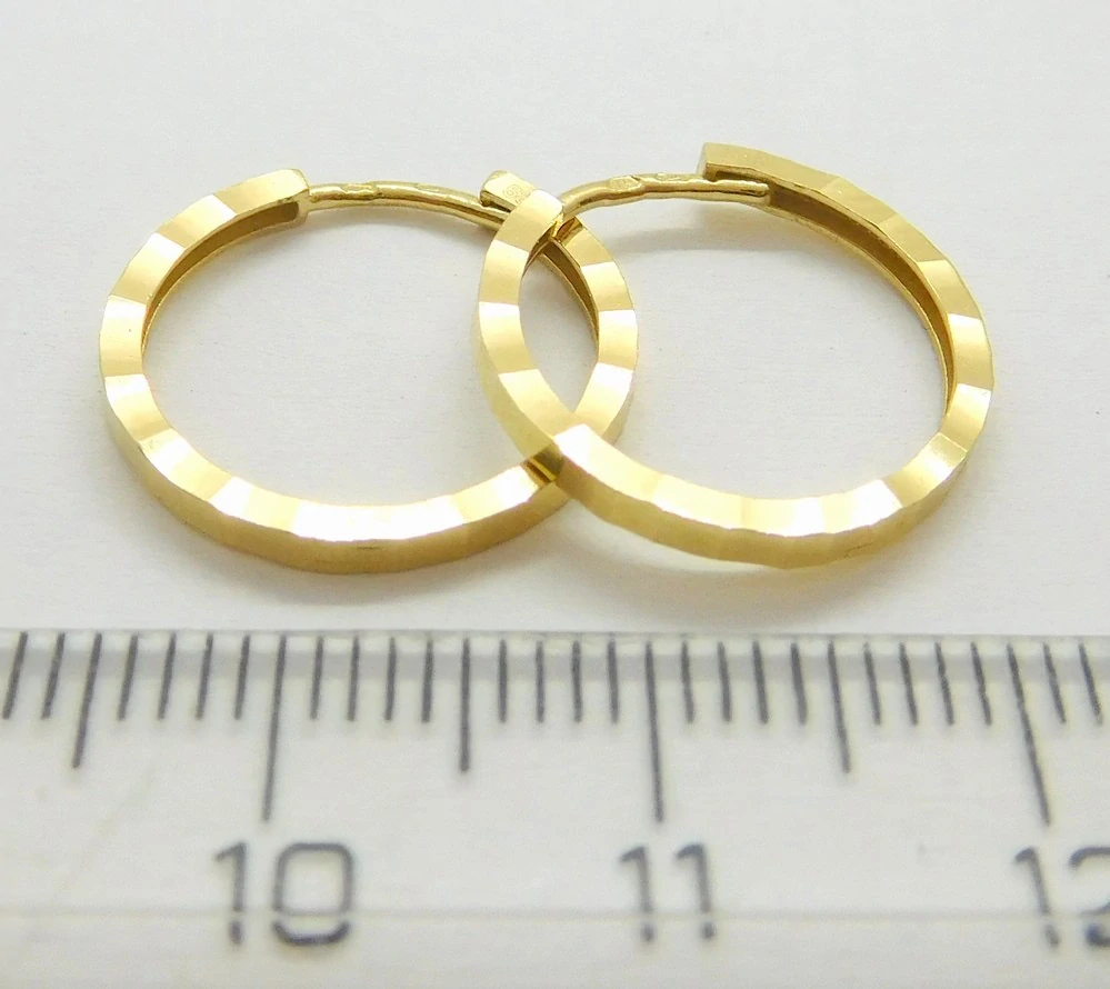 Klenoty Budín Dámské kruhové zlaté náušnice kruhy 585/1,29gr HK2322