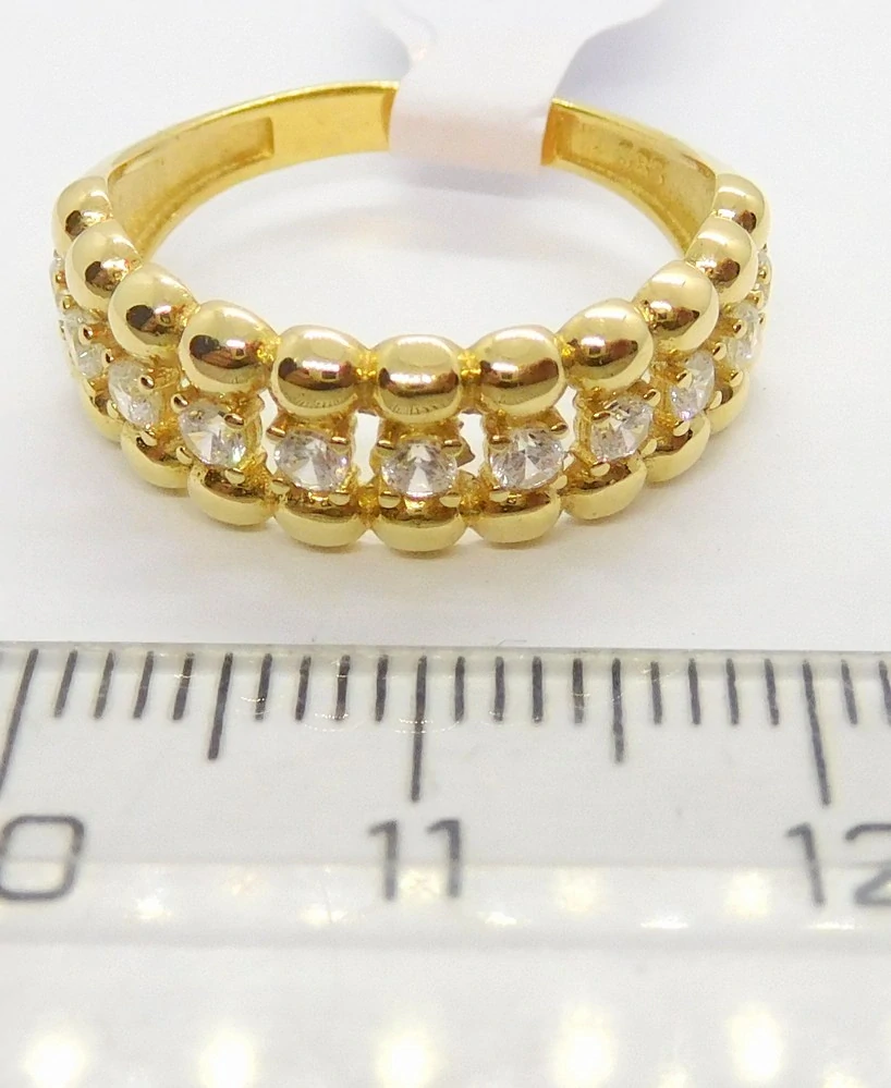 Klenoty Budín Dámský zlatý prsten se zirkony 585/2,53gr vel. 55 HK1234