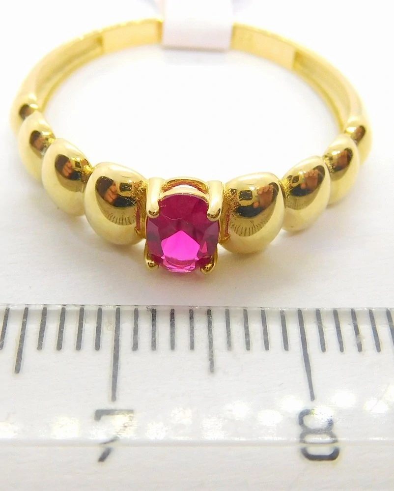 Klenoty Budín Mohutný zásnubní dámský zlatý prsten s červeným rubínem 585/1,69gr vel. 62 HK1239