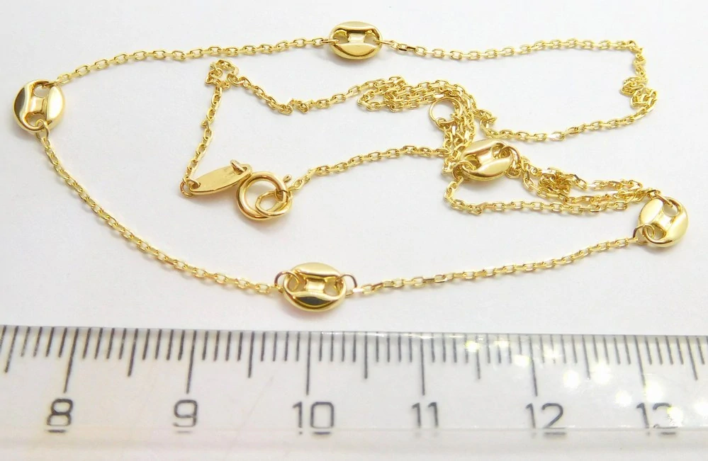 Klenoty Budín Dámský zlatý náhrdelník ze žlutého zlata kávové zrna 585/1,77gr 42+3cm HK4063