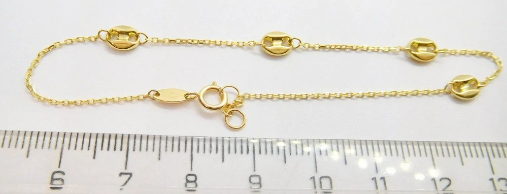 Klenoty Budín Dámský zlatý náramek ze žlutého zlata kávové zrna 585/1,01gr 18+1cm HK7118