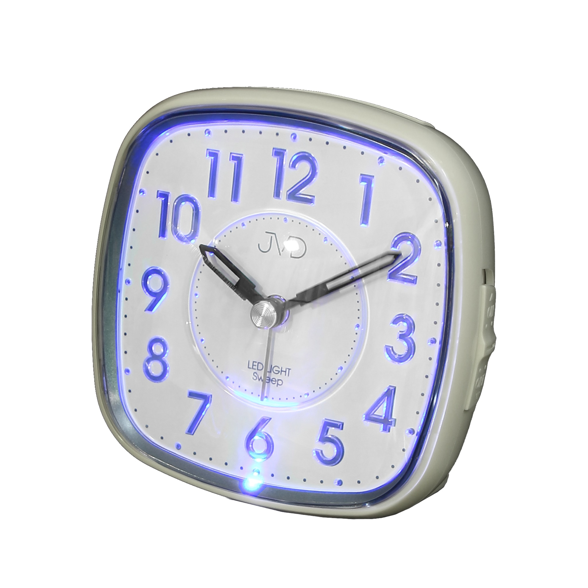 Netikající tichý budík JVD SRP871.1 s LED podsvícením