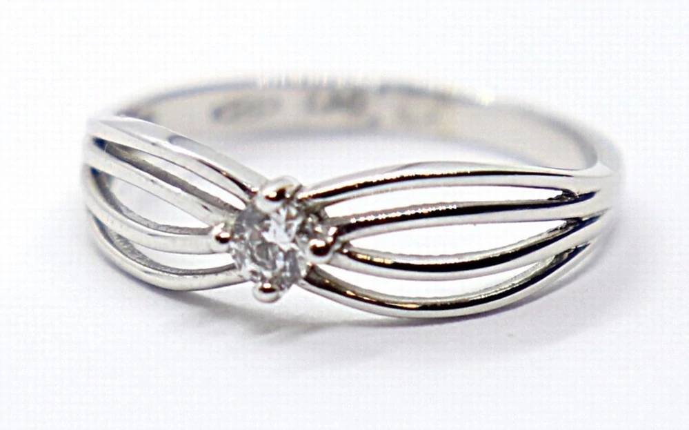 Klenoty Budín Dámský zásnubní prsten z bílého zlata se zirkonem 585/1,73gr vel. 53 HK1245