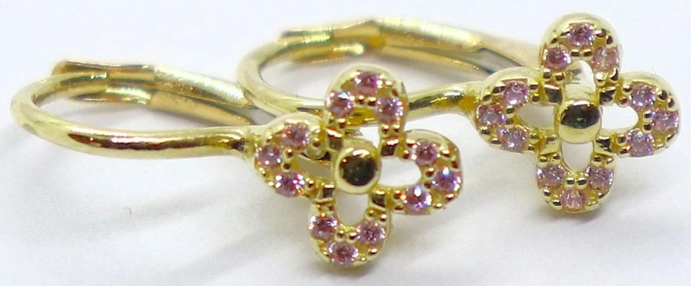 Klenoty Budín Dětské zlaté náušnice se zirkony 585/1,40gr HK2385