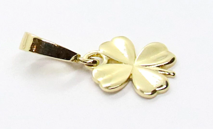 Klenoty Budín Dámský zlatý přívěsek čtyřlístek pro štěstí  585/0,41gr HK3243