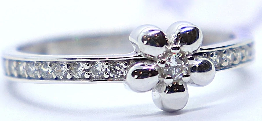 Klenoty Budín Dámský prsten z bílého zlata se zirkony 585/1,70gr vel. 54 HK1247