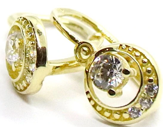 Klenoty Budín Dětské zlaté náušnice se zirkony 585/1,28gr HK2372