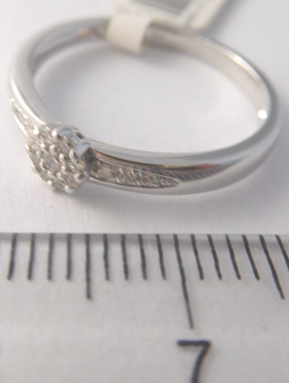 Klenoty Budín Zásnubní diamantový prsten z bílého zlata s 15ks diamantů 585/1,87gr 3861211