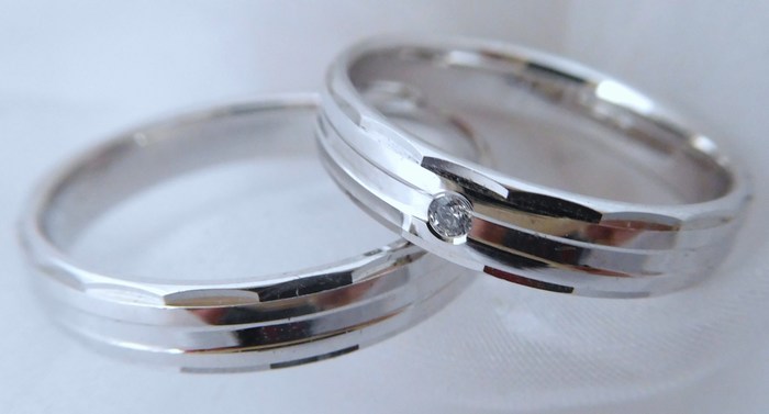 Elegantní stříbrné snubní prsteny Couple 925/1000 4N18