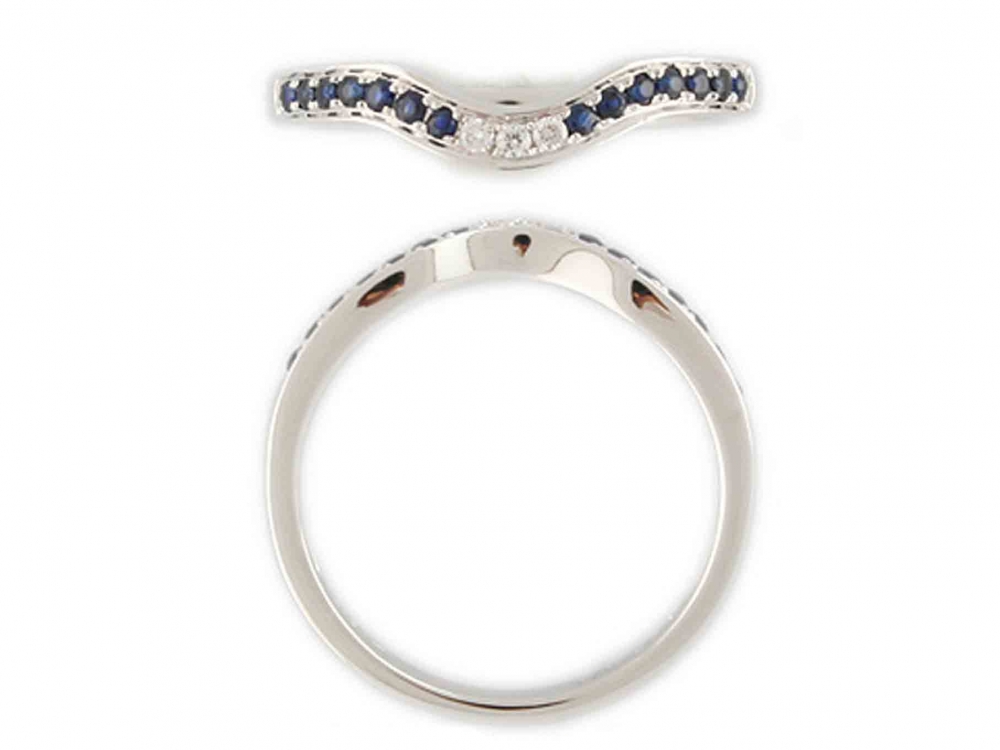 Diamantový prsten s diamanty a modrými pravými safíry vel. libovolná 38606